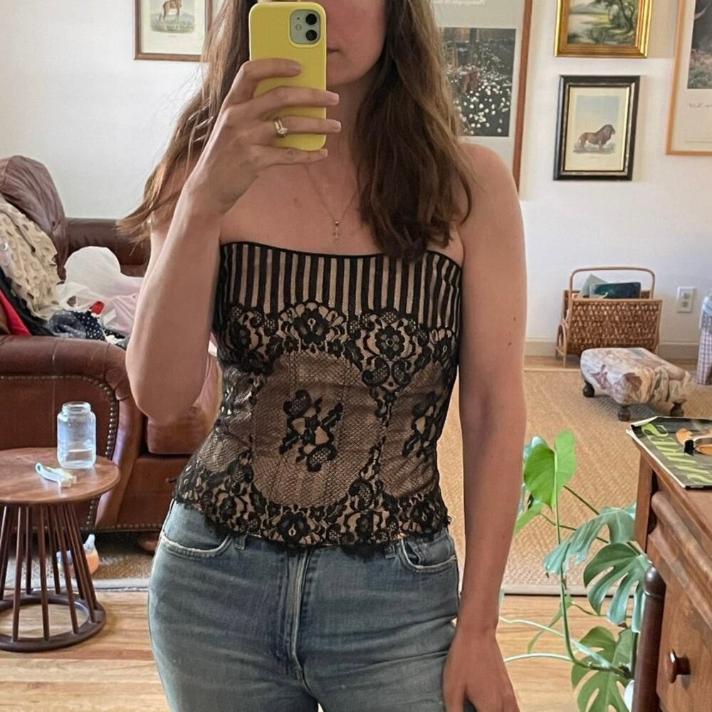 Nicole Miller Y2K Lace Bodice Top